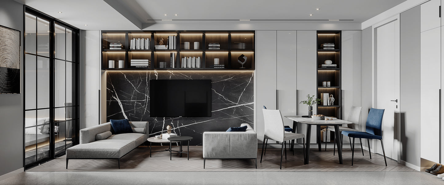 (1800-3000Sq.ft)Apartment 3D Interior Design Service