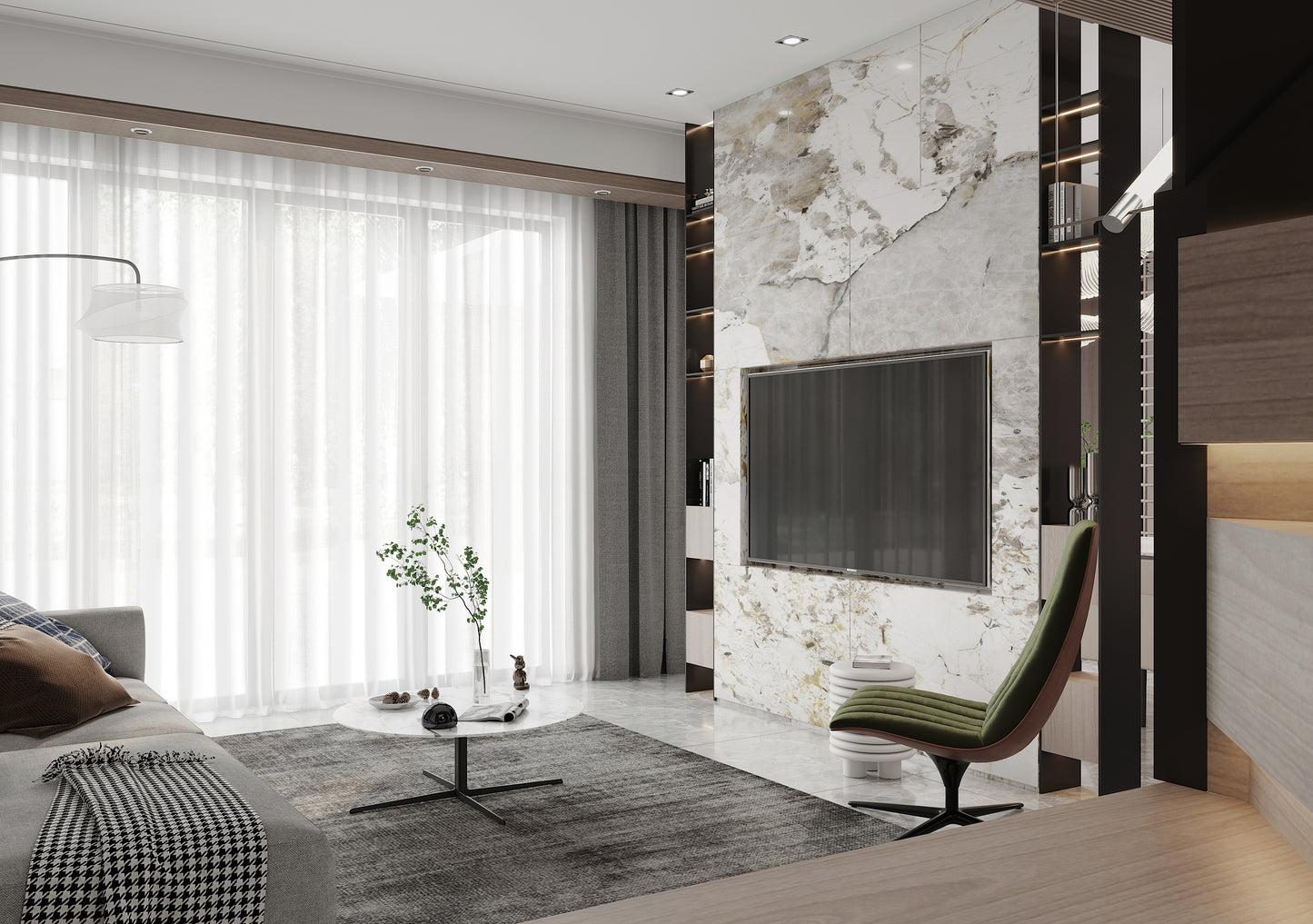 (2800-4000 Sq.ft) House 3D interior design