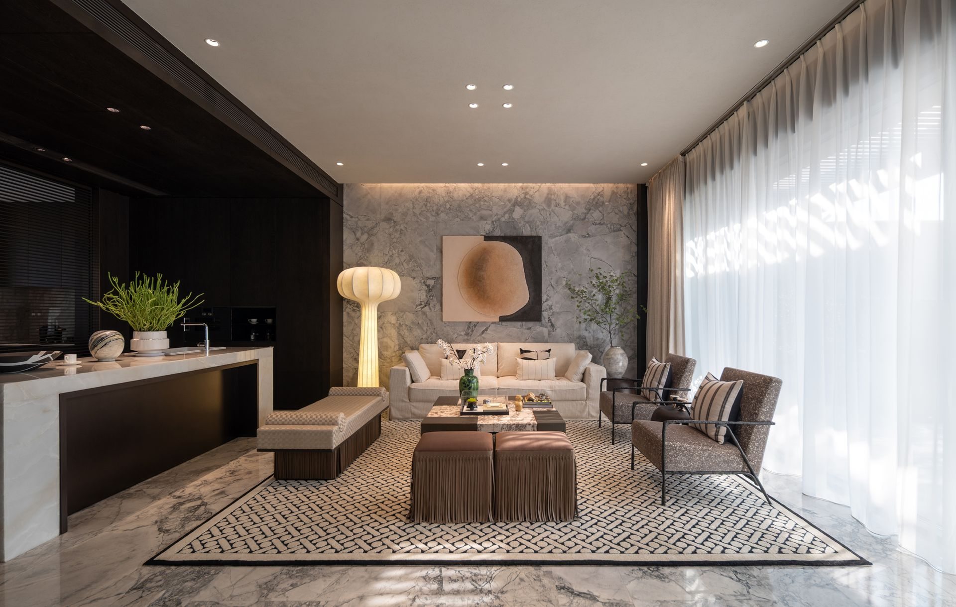 Dark Urban Villa Interior فيلا فخامة داكنة