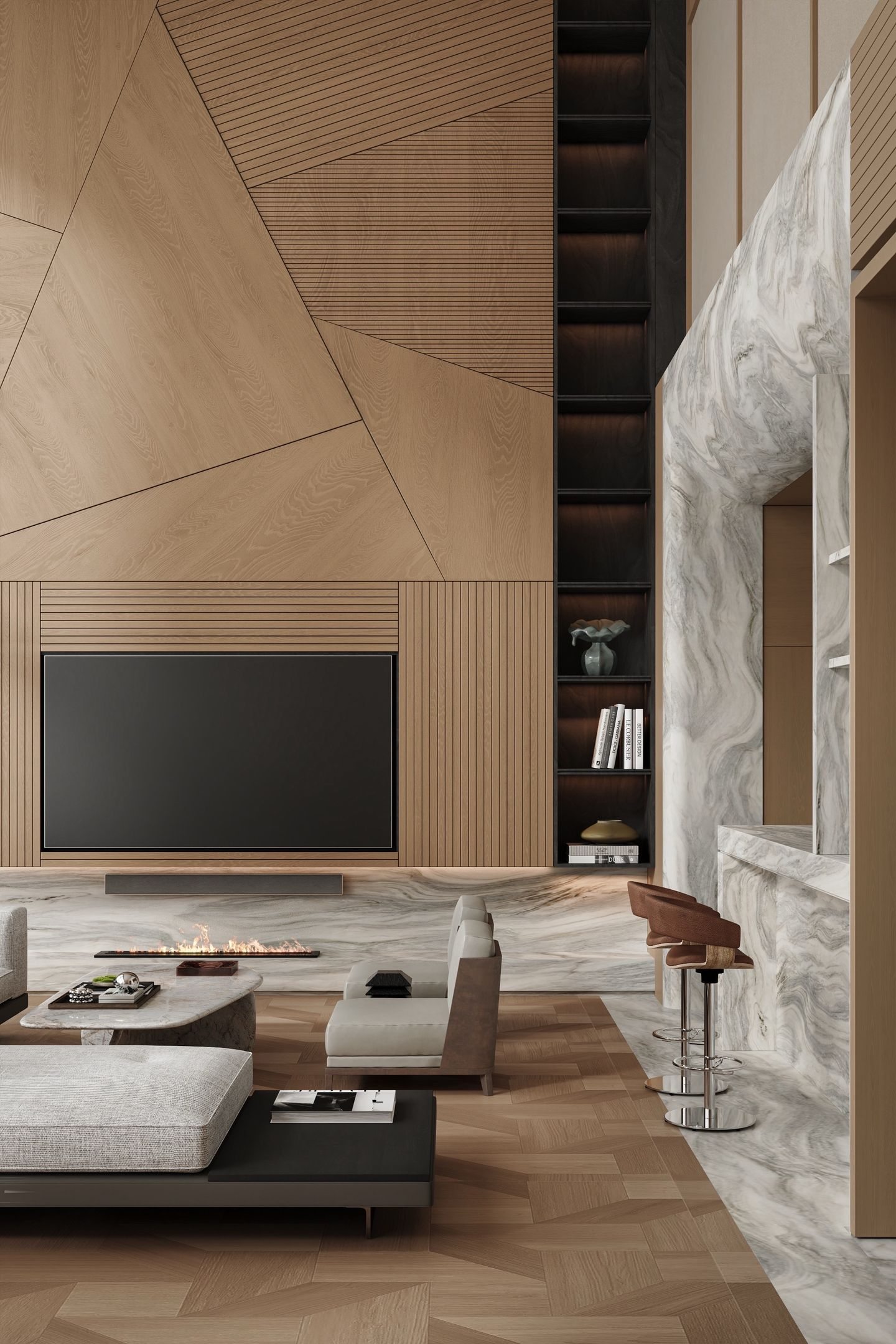Double-Height Wood Villa preview 1