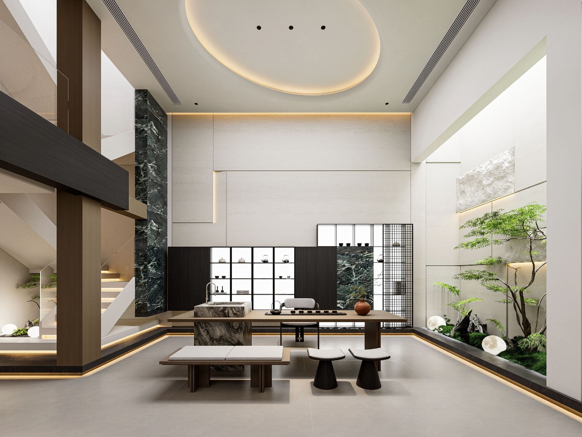 Modern Italian Open Plan غرفة معيشة Modern Italian
